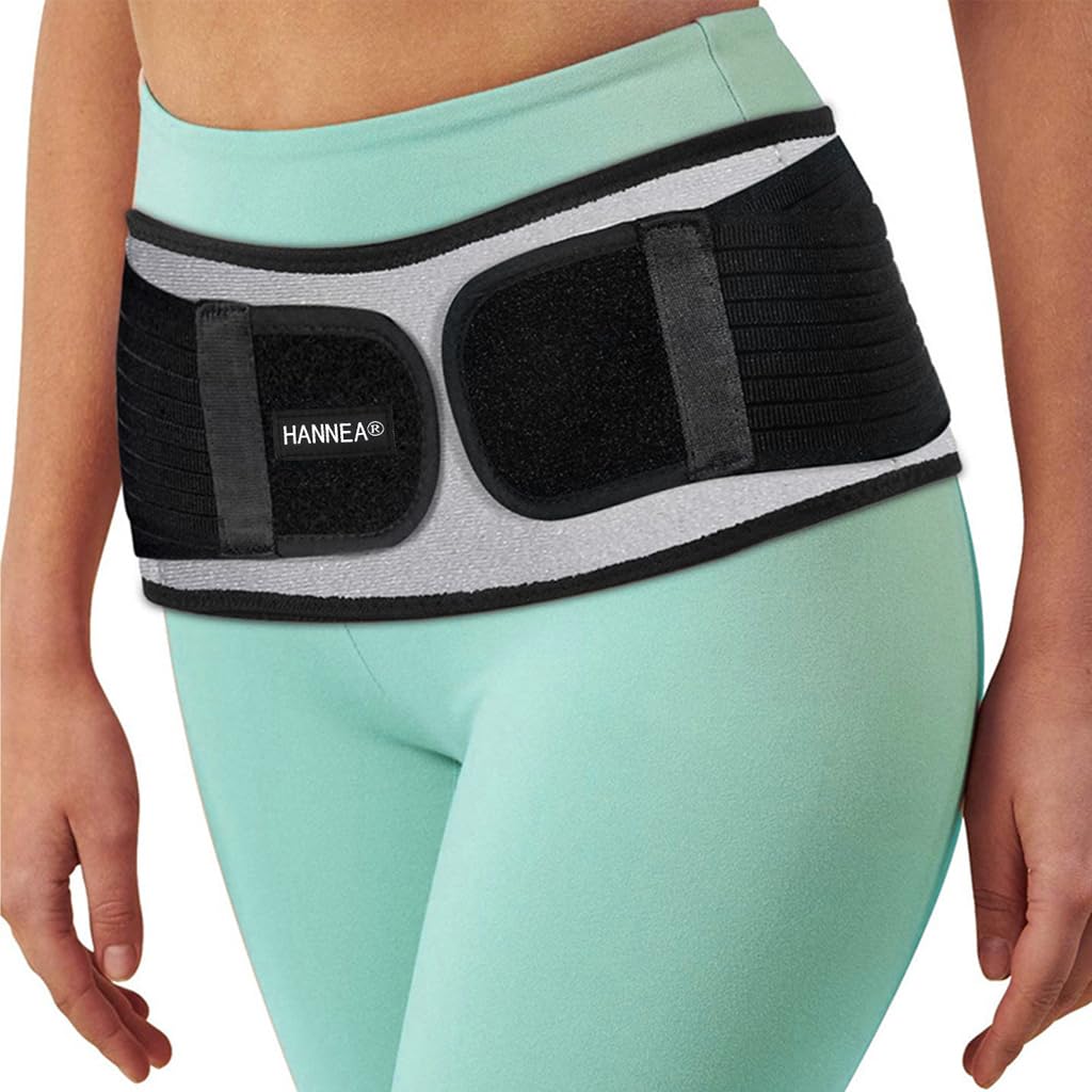 HANNEA Sciatica Pain Relief Belt for Women and Men, Hip Belt for Back Pain - Support and Alleviate Si Joint, Pelvic Support Strap, Breathable Waist Lumbar Lower Back Brace for Sciatica HANNEA Sciatica Pain Relief Belt for Women and Men, Hip Belt for Back Pain - Support and Alleviate Si Joint, Pelvic Support Strap, Breathable Waist Lumbar Lower Back Brace for Sciatica